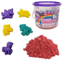 Play-Toys Set creativ PlayToys - Nisip de joacă cu forme, 400 g, roz (70652 )
