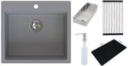 Ruvetti Absol 60 gránit mosogató 56x50 cm szürke/grafit/onix 3001AB_GR60_W (3001ABGR60W)