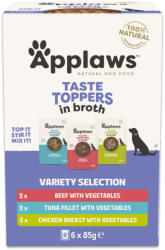 Applaws 12x85g Applaws Taste Toppers Húslében / hallében próbacsomag nedves kutyatáp