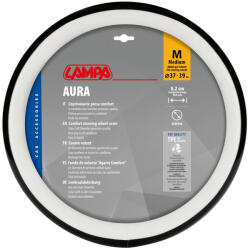 LAMPA Aura kormányvédő - M - 37-39 cm - fehér/fekete