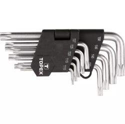 TOPEX Imbuszkulcs klt. torx 9 részes T10-50 rövid TOPEX (635D960) (635D960)