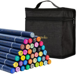 Deli Set 40 Markere Sketching Varf Dublu Rotund Tesit Husa Textila Deli (dlec184-40)