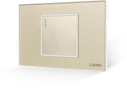 Luxion Intrerupator Simplu Mecanic LUXION cu Rama din Sticla, Standard Italian, 2/3M - culoare auriu
