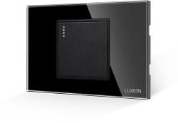 Luxion Intrerupator Simplu Mecanic LUXION cu Rama din Sticla, Standard Italian, 2/3M - culoare negru