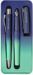 Faber-Castell Set cadou stilou+pix Faber-Castell Poly Ball Flow Edition albastru-turcoaz (FC241055)