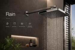 Hansgrohe Activera Q Állítható dőlésszögű esőztető fejzuhany 295x180 zuhanykar nélkül, króm 28737000 (28737000)
