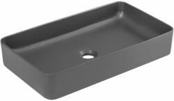 Eros SLIM 2 - PULTRA ültethető - Top Counter - porcelán mosdó - MATT SZÜRKE - 61 x 35 x 11 cm (E-6275) - globalvivamarket