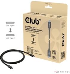Club 3D CAC-1570 (USB4 USB-C, 240W PD, 80Gbps, 8K240Hz, 4K540Hz, Bidirectional, fekete, M/M, 1, 2m) (PERCLUCAC-1570)
