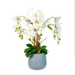 Vog und Arths Műnövény dekoráció - orchidea - fehér - 83 cm (11899B)