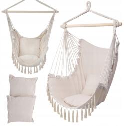  Függőszék Brazil Szék Hinta Függőágy Kert Terasz Erkély Boho (ZY-V004-WHITE-V2)