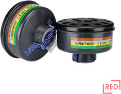 Portwest ABEK2 gázszűrő univerzális menetes (4 db) (P926BKR)
