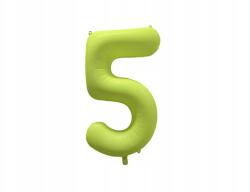 Amscan Neon sárga fólia lufi 5-ös szám 86cm szülinap