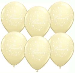  11 inch Sok Boldogságot Ivory Silk Virágmintás Lufi Esküvőre 1 db (q606359-8)