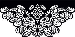  Áttört függönybetét minta PiroA2102 Premium 70x35cm Fekete (PiroA2102)