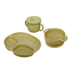 U-GROW Set diversificare U-GROW Silicon Bol Farfurie Cană Olive (UG-SET15OV) Set pentru masa bebelusi