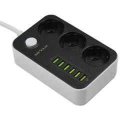  Prelungitor SERIOUX SRXP-PS36B 3 prize Schuko 6 USB Negru (SRXP-PS36B)
