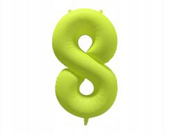 Amscan Neon sárga fólia lufi 8-as szám 86cm születésnap