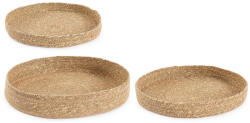 Bizzotto Set 3 tavi decorative iarba mare natur Felicia Ø30x3h; ø35x5h; ø40x7h (0412684deco) Tava