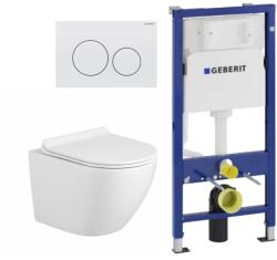 Anahita Construction Set vas WC suspendat Eternity cu capac soft close 32 x 52, 5 x 36 cm si rezervor incastrat Geberit 458.134. 11.3 cu clapeta alba Delta 20 (50327318LX1901)