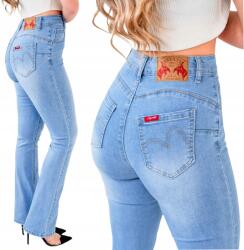 SEPATI Világos farmer harang modellező nadrág magas derekú Push Up S