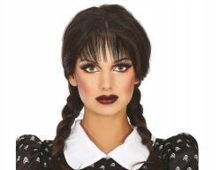 Guirca Fekete copfos paróka Halloween Karnevál (GU48067)