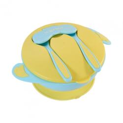U-GROW Bol compartimentat cu ventuza antialunecare si capac cu lingurita si (A-1104BL) Set pentru masa bebelusi