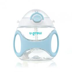 U-GROW Sticla tritan cu pai si curea , 330 ml , (UG-733BL) Set pentru masa bebelusi
