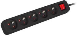 Lanberg Prelungitor 1.5m, 5 prize , cu intrerupator, cablu din cupru (PS1-05E-0150-BK)