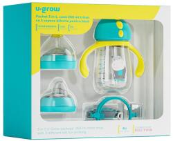 U-GROW Pachet 3 in 1 cana 260 ml tritan cu 3 (UG-3IN1-BL) Set pentru masa bebelusi