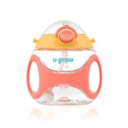 U-GROW Sticla tritan cu pai si curea , 330 ml , (UG-733OG) Set pentru masa bebelusi
