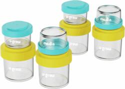 U-GROW Set 8 recipiente cu capac pentru stocare hrana copii , (A-1555) Set pentru masa bebelusi
