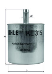 MAHLE Filtru combustibil MAHLE KL315 (KL315)