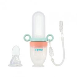 U-GROW Dizpozitiv de hranire cu 2 tetine : suzeta fructe + (UG-236) Set pentru masa bebelusi