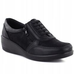  Női gumis derekú félcipő kényelmes fekete Unisoft 9016 40 (25PB02-9016-BLACK)