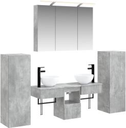 vidaXL Set de mobilier pentru baie 6 pcs Gri Beton GartenMobel Dekor (3407114)