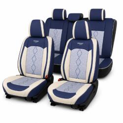 Carguard Huse auto premium 5 locuri Carguard Deluxe, albastru-alb, universale (HSA015)