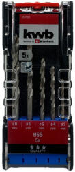 kwb Set de 5 burghie KWB pentru metal , burghie HSS 3, 4, 5, 6, 8 mm (109120) Burghiu