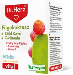 Dr. Herz Vital Capsule vegane cu extract de cactus indian (opuntia ficus), cafea verde, vitamina C si crom organic Dr Herz 60 buc (XTE202936)