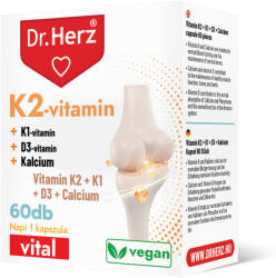 Dr. Herz Vital Capsule vegane cu vitamina K2 150 MCG + vitamina K1 + D3 + calciu Dr Herz 60 buc (XTE203483)