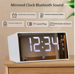 BLACKBIRD Bluetooth Hangszóró 5.1, 3W ébresztő órával DK-M10, Fehér