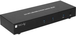  Techly IDATA DP-KVM2 konzol (KVM) kapcsoló, fekete