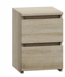 Topeshop M2 SONOMA éjjeliszekrény 2 fiókkal/fiókokkal Tölgyfa
