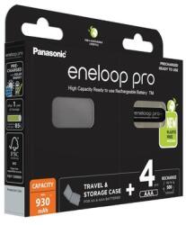 Panasonic PRO AAA újratölthető akkumulátor 930 mAh 4 db + tok (BK-4HCDE/4CP+TOK)
