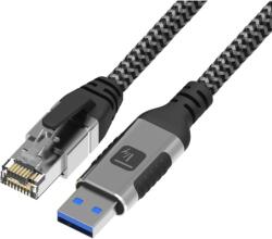 TECHLY ICOC U3A-RJ45-010 hálózati kábel Fekete, Ezüst 1 m Cat6 F/UTP (FTP)