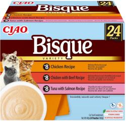 Inaba Foods Ciao Bisque Krémes leves csirkével, marhahússal és hallal - jutalomfalat macskáknak - 24x40g