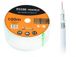 Libox koaxiális kábel PCC80 100m koaxiális kábel RG-6/U fehér