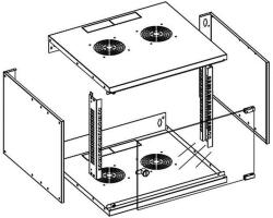 TECHLY I-CASE EL-1006B32 rack 6U Nástěnný regál Černá