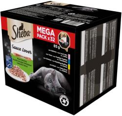 Sheba Sauce Lover kacsa, csirke, lazac, tonhal - nedves macskaeledel - 32 x 85 g