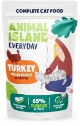 Animal Island Mindennapi marha-, csirke-, pulyka- és fehér halfilé húslevesben - nedves macskaeledel - 40 x 85 g