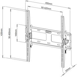 TECHLY ICA-PLB 131M TV-konzol 139, 7 cm (55" ) Fekete
